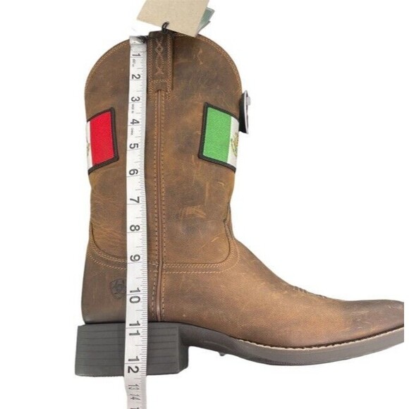ARIAT Round Up Orgullo Mexicano Performance Western Distressed Square Boots 8.5 - Picture 9 of 14